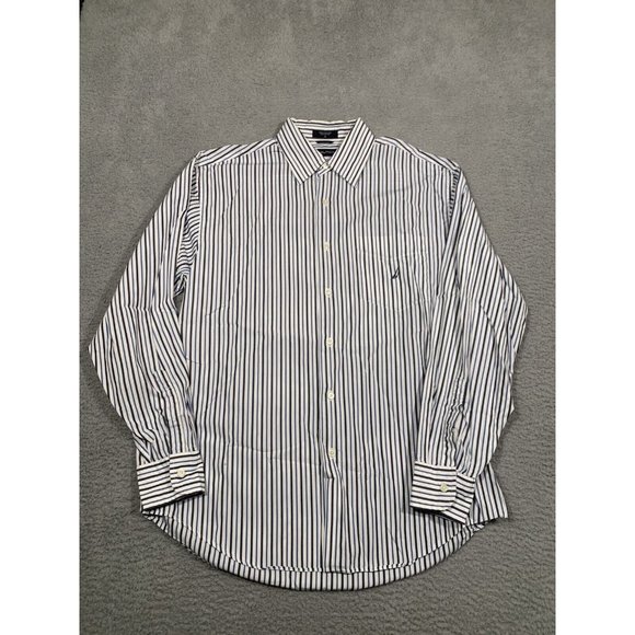 4 Men's Button Down Shirts Striped Collared‎ Nautica Cremieux Large L Business - Picture 2 of 16